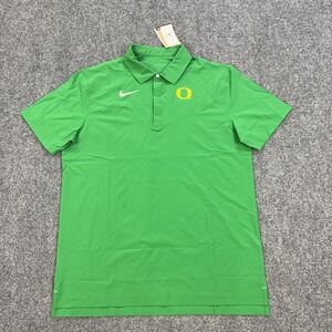Oregon Ducks Polo Shirt Mens Large Green NCAA Football Nike Dri-FIT Top